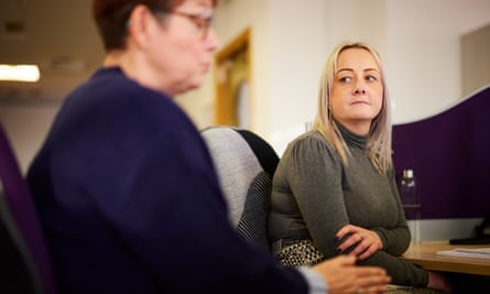 The debt advisers Sally Marshall (right) and Julie McElroy at StepChange in Chester.