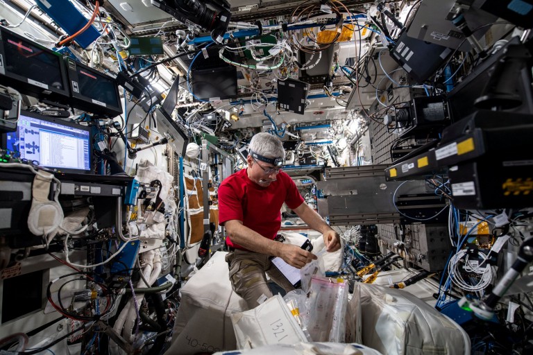 View of Mark Vande Hei setting up Mark Flow Boiling and Condition Experiment during Expedition 66. --- SEE SWNS STORY SWNAiss --- The International Space Station continues its scientific journey orbiting over 200 miles above the Earth???s surface. This past year, spacecraft carried crew from around the world to and from the space station, where they participated in and supported hundreds of scientific investigations and technology demonstrations. From deploying CubeSats to studying fluid dynamics in space, the orbiting lab expanded its legacy of science and discovery for the benefit of humanity. Look back at some of the best photos of breakthrough science the crew members conducted in 2022.