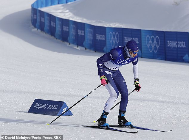 24-year-old Finnish skier, Remi Lindholm (pictured above) suffered frostbite to his penis while competing in the 2022 Beijing Winter Olympics. Pictured above competing in the event