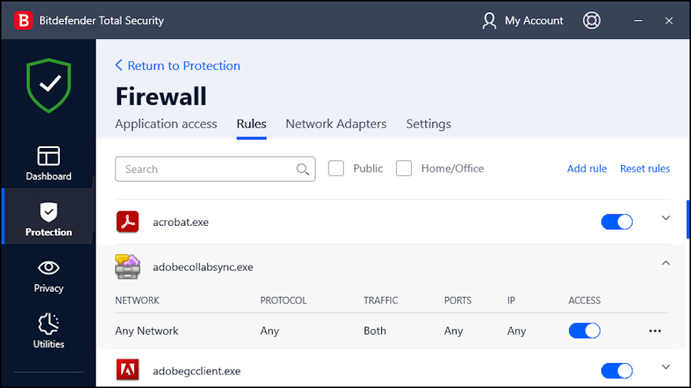 Bitdefender Total Security firewall