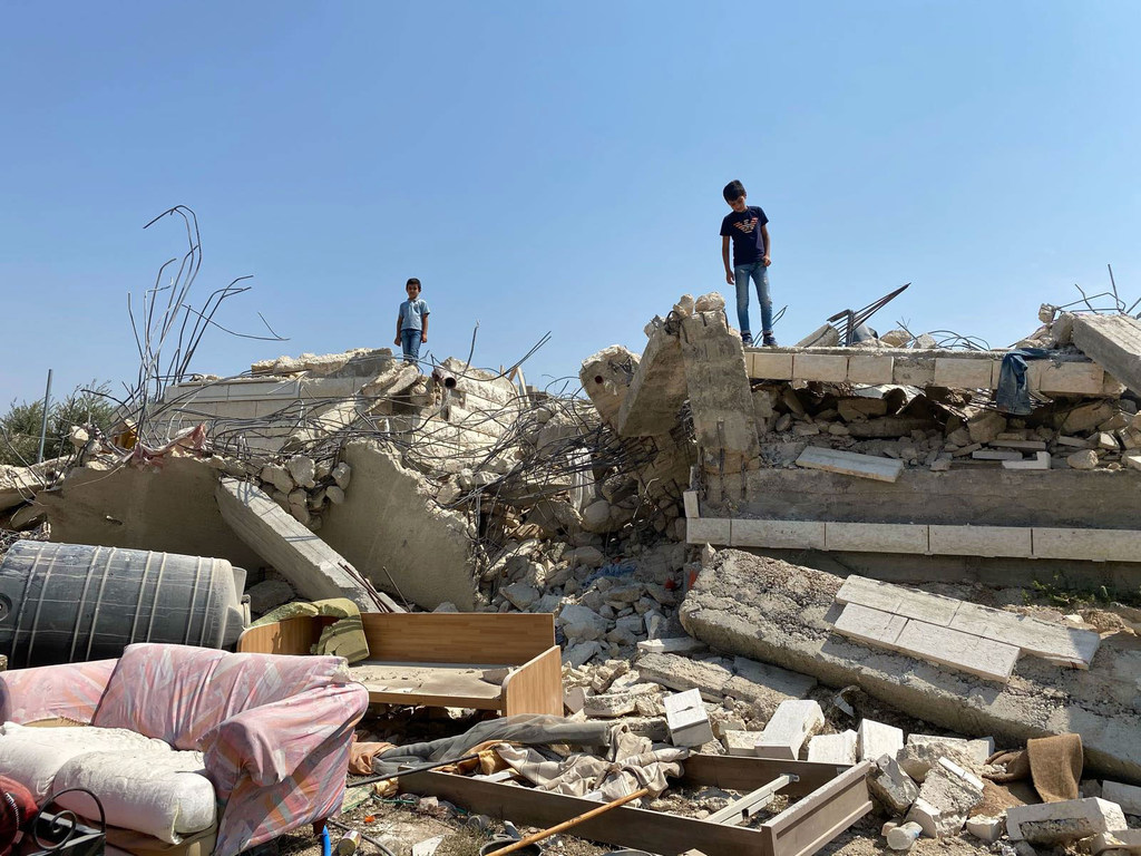 A demolished home in Beit Sira village, Ramallah, in the central West Bank.