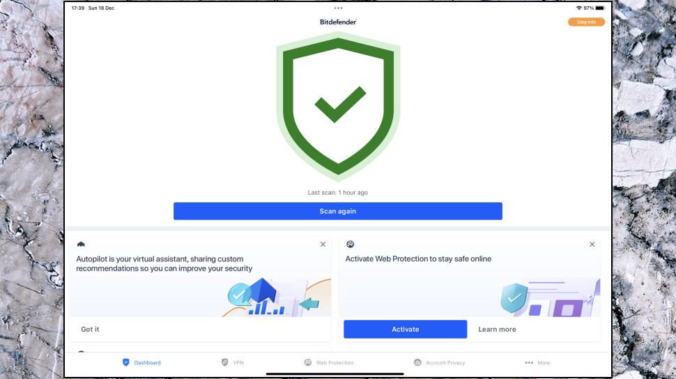 Bitdefender Mobile Security for iOS dashboard