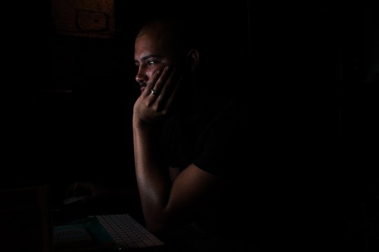 Man looking at screen