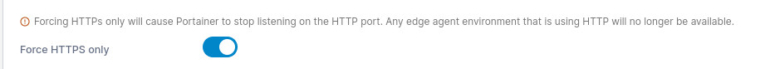 Forcing HTTPS in Portainer.