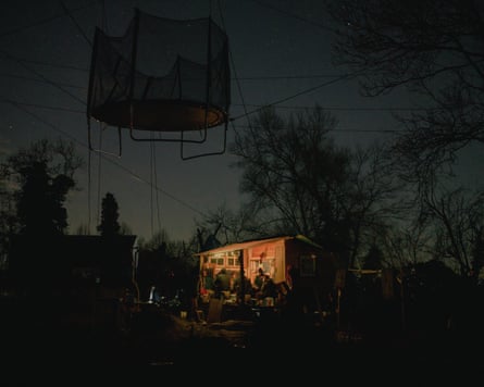 A scene in the occupied village