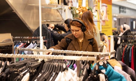 Shoppers peruse the wares at Charity.Super.Mkt at the Brent Cross shopping centre in northwest London