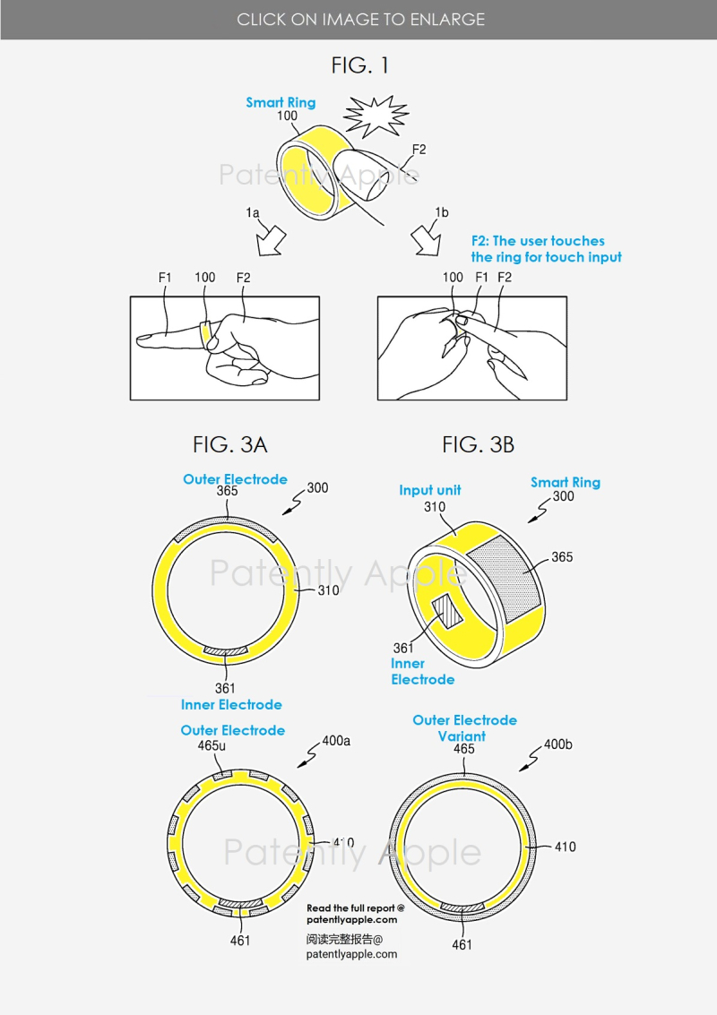 2 Samsung smart ring patent figs 1  3a-b  4a-b  Patently Apple - Patently Mobile IP report