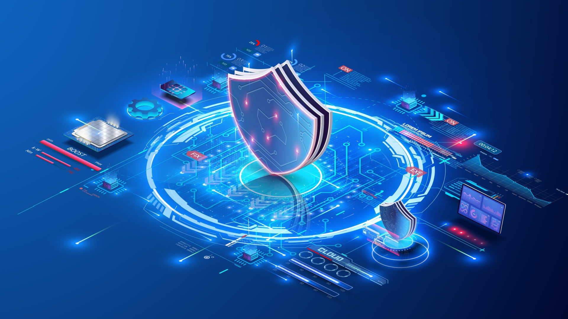 Concept art representing cybersecurity principles