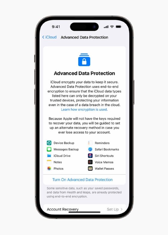 Apple users can opt into Advanced Data Protection for iCloud to protect nearly all data with end-to-end encryption.