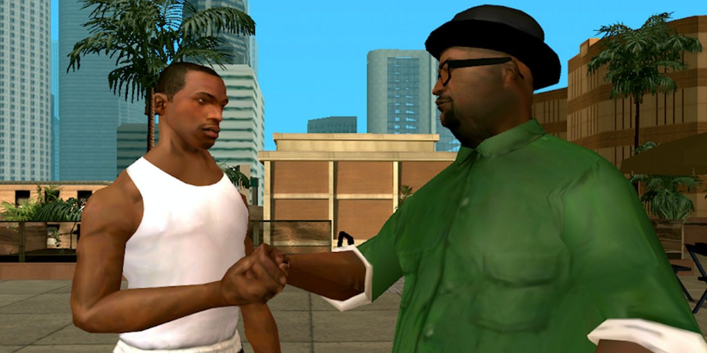 gta san andreas cj bumps fists with another character