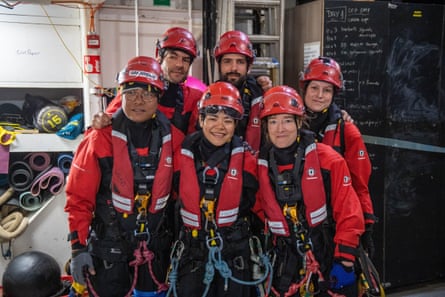 Greenpeace activists before heading out to board and occupy the Shell platform.