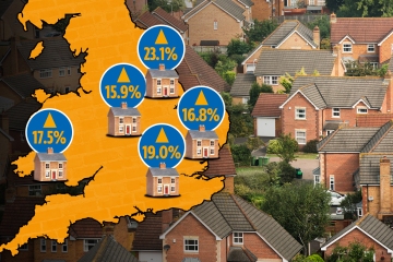 Map reveals where UK house prices soared the most in 2022 and the least