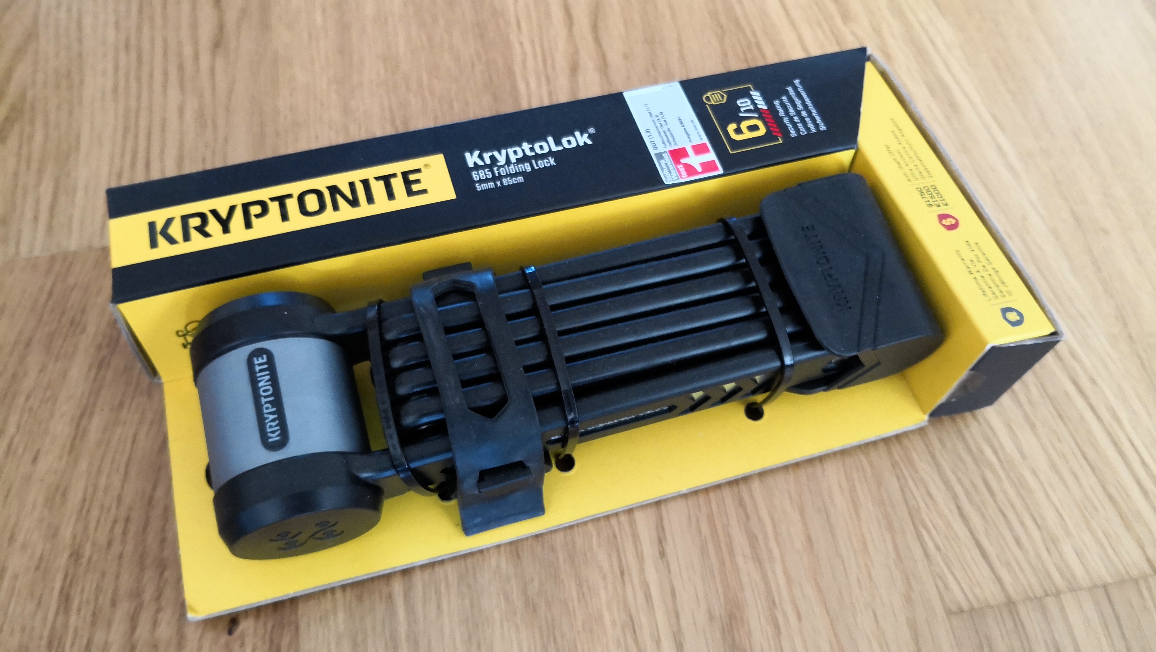 Kryptonite Kryptolok 685 folding lock in packaging