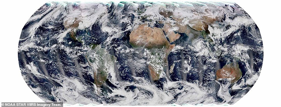 Stunning: Apart from providing a new global perspective of Earth from space, this picture is just the beginning of a new science mission that will monitor ocean ecology and marine health, as well as tracking wildfires, droughts and floods