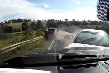 Moment car's dashcam captures another vehicle smash into it head-on