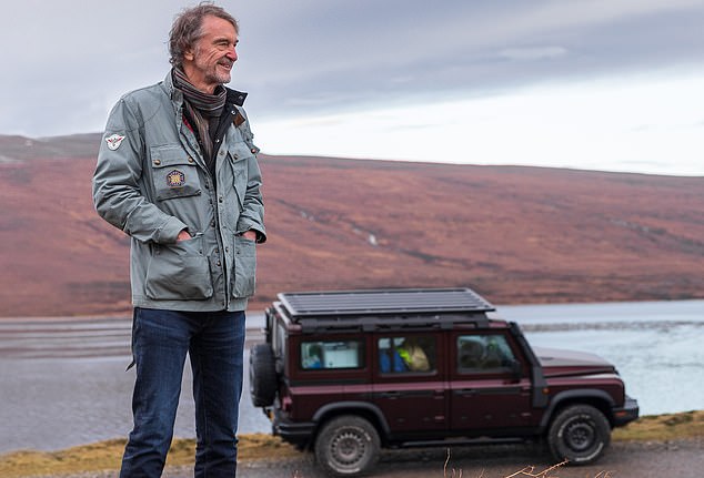 Driving change: Entrepreneur Sir Jim Ratcliffe with his Grenadier 4x4 off-roader created in the spirit of the now discontinued Land Rover Defender