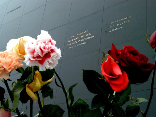 The space mirror memorial at Nasa's Kennedy Space Center