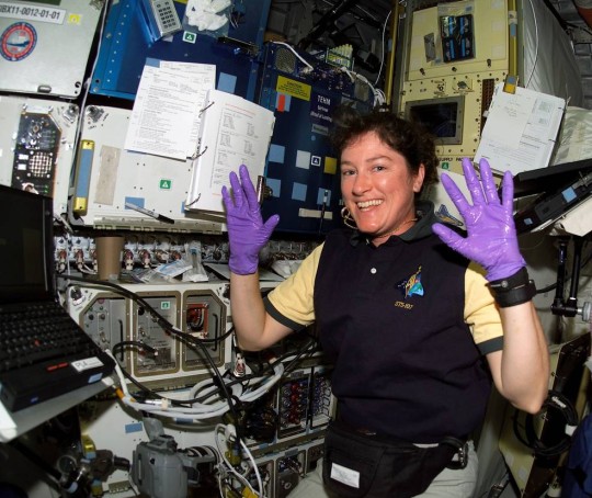 Laurel Clark during research on board Columbia 