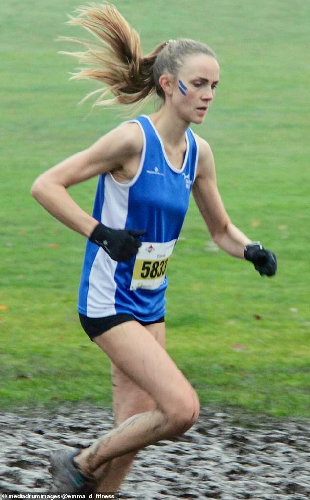 Emma pictured running a marathon in 2018 as a way to keep her weight down. Around this time, Emma also said she would weigh everything she ate