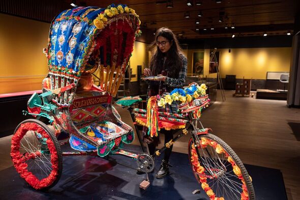 A decorated rickshaw in the South Asia Gallery