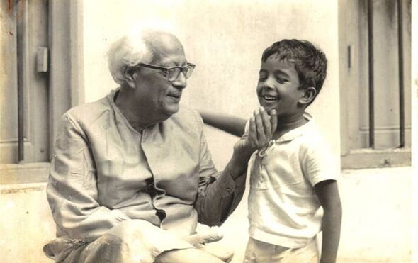 Prof. Bose and his grandson in the 70s