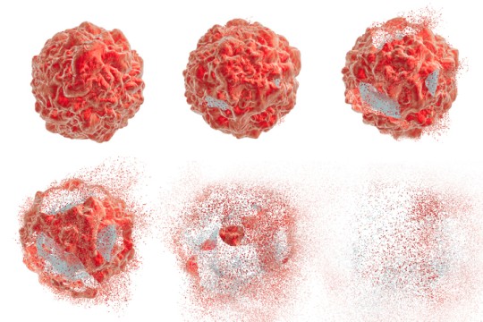 Destruction of a cancer cell, illustration