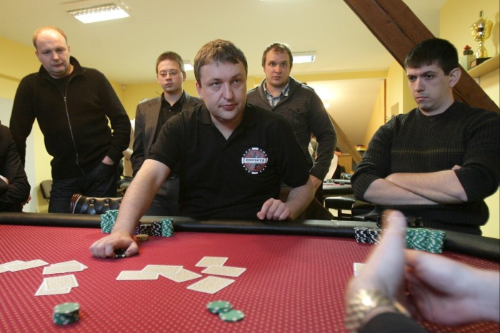 Lithuanian Antanas Guoga, known as Tony G, a businessman and poker player, plays a game in Vilnius in 2010