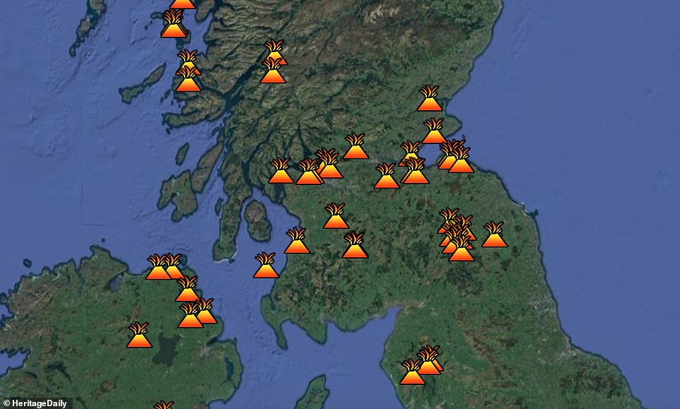 Active regions of volcanism have previously existed across the Lake District, Snowdonia, Northern Ireland, southern and western Scotland and even parts of Dartmoor, as well as in central England and Northumberland