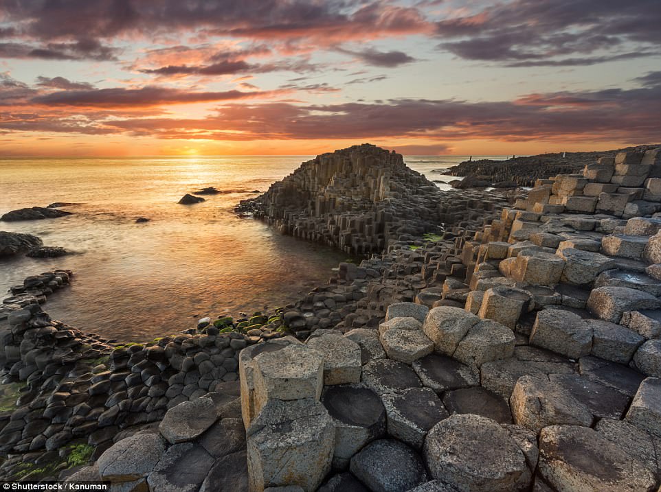 The Causeway formed around 60 million years ago when volcanic explosions deep underground forced molten basalt up to the surface and formed a plateau of lava