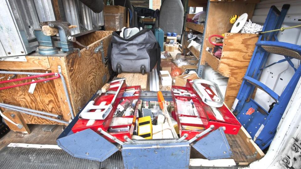 Stock shot of a builder's van