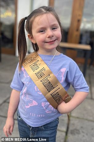 Lauren Ormesher was furious after receiving a letter which said her four-year-old daughter Maggie (right) was 'overweight'