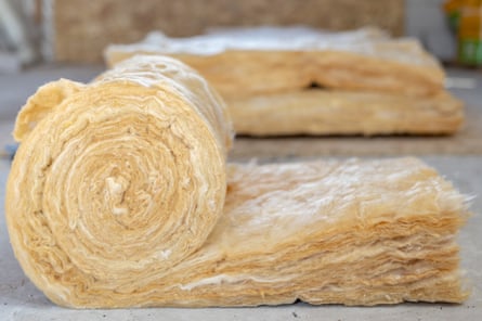 Mineral Rockwool insulation on an attic floor