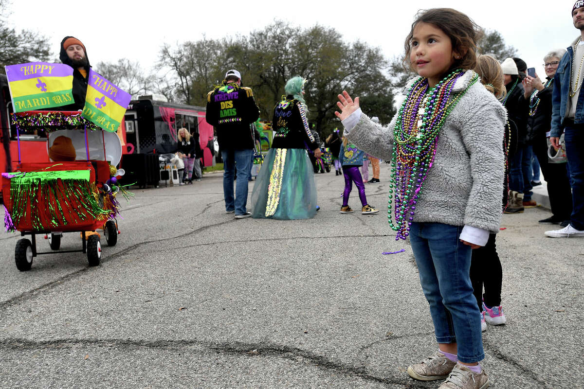 The Munchkin Parade was among the daytime highlights during Mardi Gras on the Sabine Saturday in Orange. Photo made Saturday, February 11, 2023 Kim Brent/Beaumont Enterprise