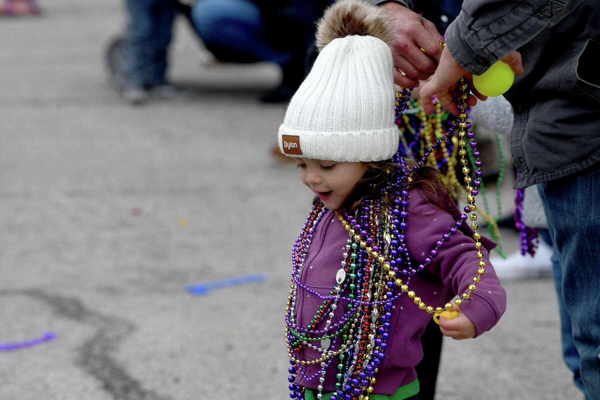 The Munchkin Parade was among the daytime highlights during Mardi Gras on the Sabine Saturday in Orange. Photo made Saturday, February 11, 2023 Kim Brent/Beaumont Enterprise