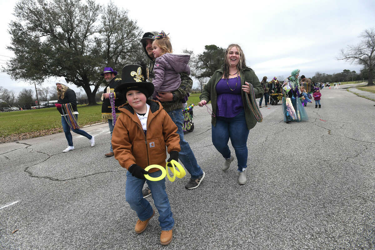 Mardi Gras on the Sabine started with a day of carnival activities, food trucks and the Munchkin Parade Saturday in Orange. Photo made Saturday, February 11, 2023 Kim Brent/Beaumont Enterprise