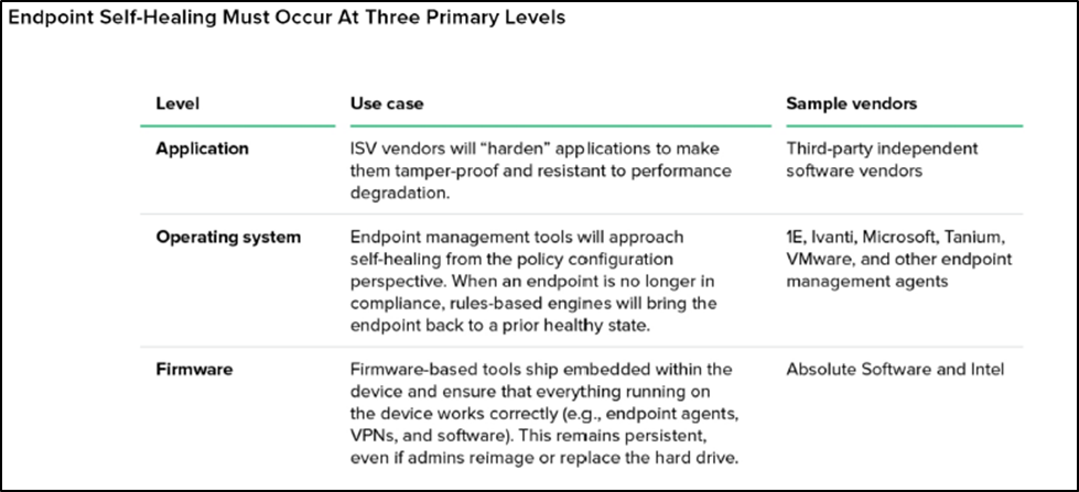 Endpoint Self-Healing Must Occur At Three Primary Levels