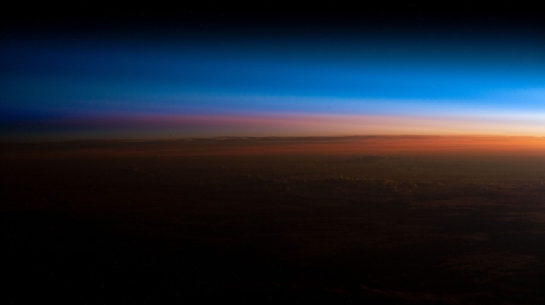 An orbital sunrise over Brazil