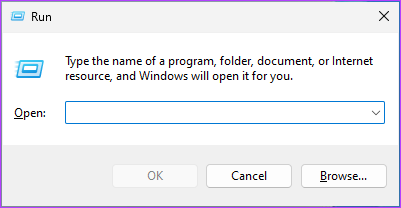 Press the 'Windows key + R' to open the Run command box