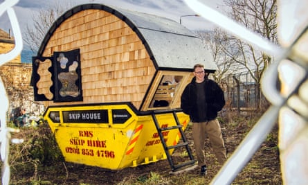 Harrison Marshall has moved into a converted skip in Bermondsey, south-east London and aims to live there for a year.