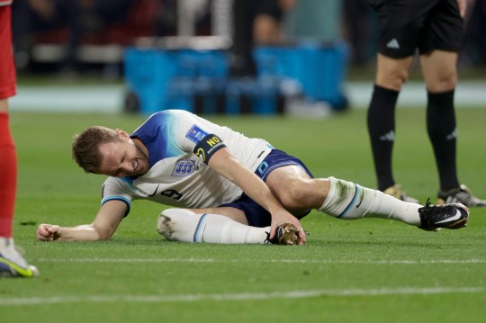 Kane takes a knock during England's World Cup match against Iran