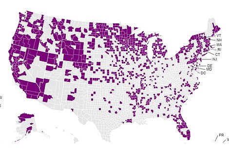 Bird flu cases detected in wild birds, by county, in 2022 and 2023