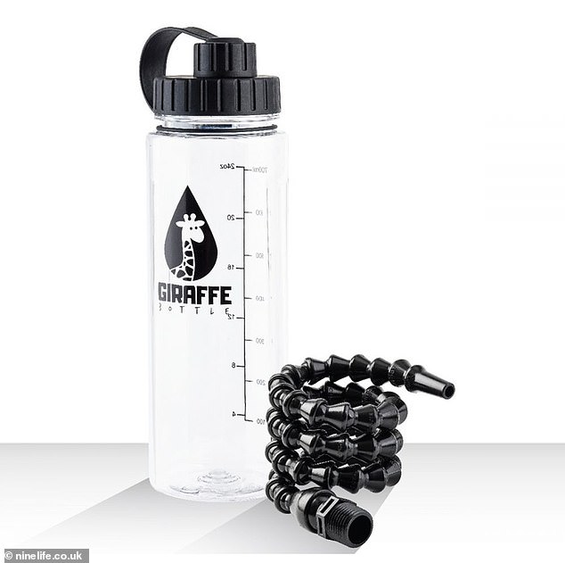 Giraffe Bottle (pictured) it has a long, flexible straw and clips on to a wheelchair which allows disabled people to drink water unaided