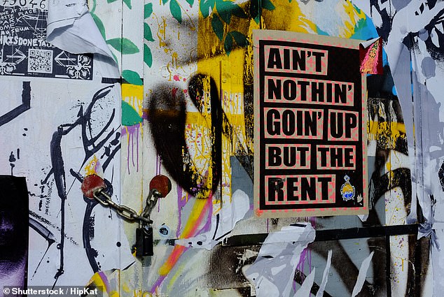 Going up: The average UK rent recently soared by 12.1% year-on-year, according to Zoopla