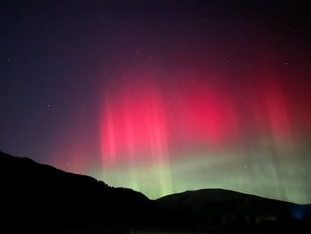 Lee Hesp’s view of the northern lights in Strathyre, Loch Lomond national park.