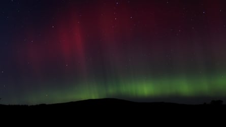 The northern lights above Lendrick Hill in Kinross-shire.