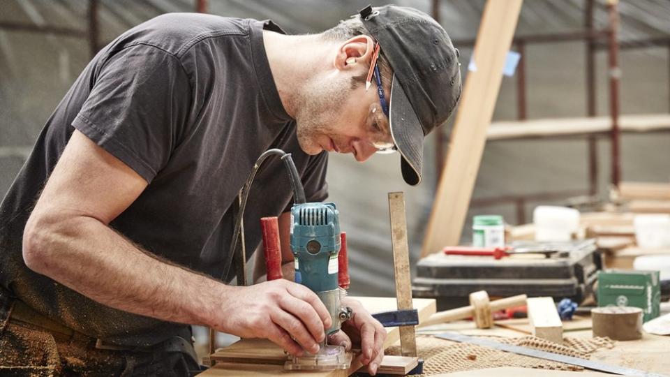 Stock shot of a carpenter at work