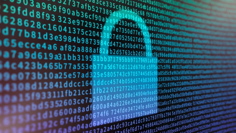 Data behind a padlock representing privacy.