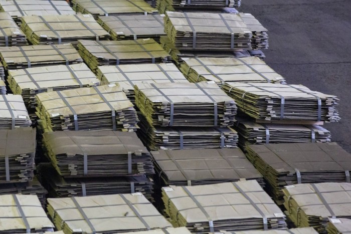 Stacks of nickel cathode sheets in Russia