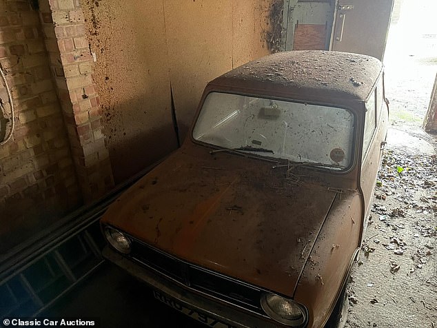 The Mini was found in a garage in Buckinghamshire and shows serious signs of neglect