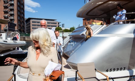 Yacht enthusiasts at the Superyacht Soiree at Jones Bay Wharf, Sydney on 11 March 2023